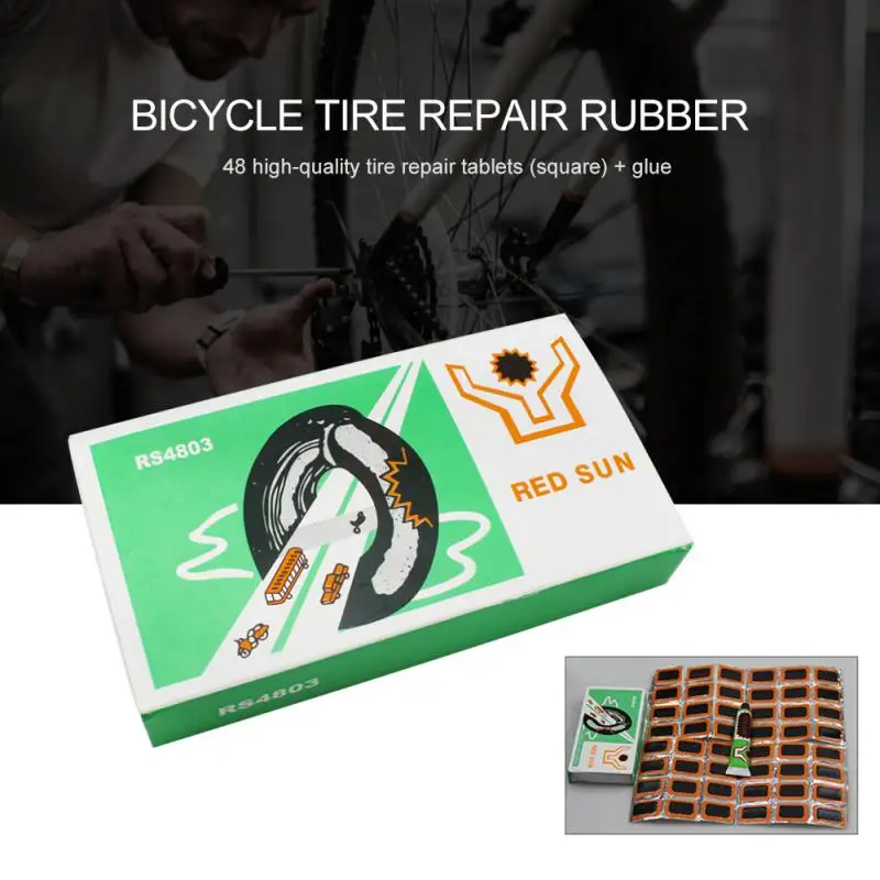 

48pcs 25MM Bicycle Tire Patch Rubber Bike Tyre Repair Pad Portable Tire Inner Tube Pad Bicycle Repair Accessories