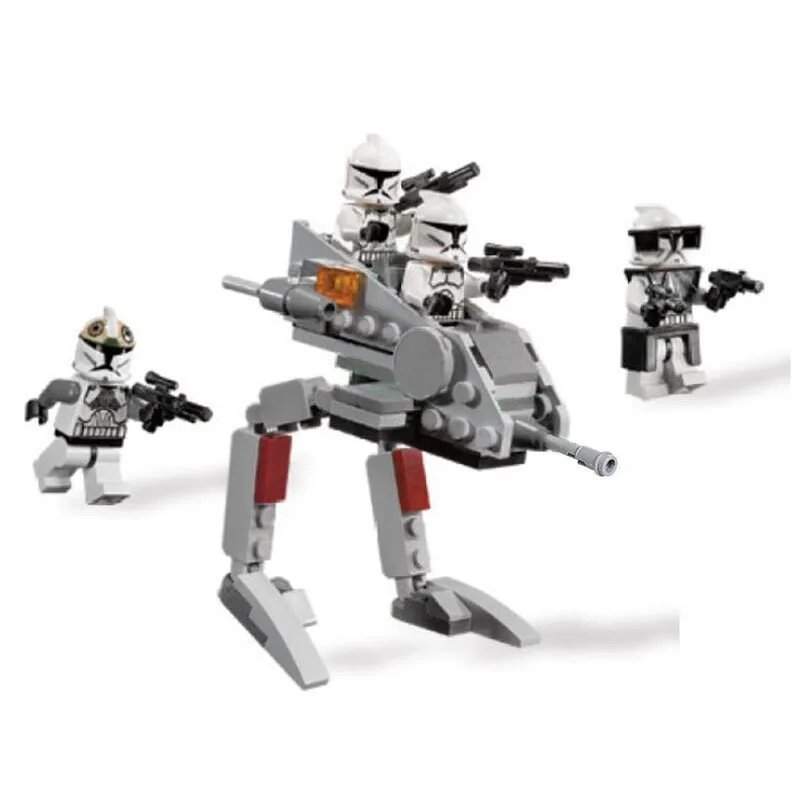 Фото Новая сборная модель-робот Star Wars Elite Clone Trooper Assault Robot 9488 из строительных блоков, коллекционная фигурка, подарок для мальчиков №1