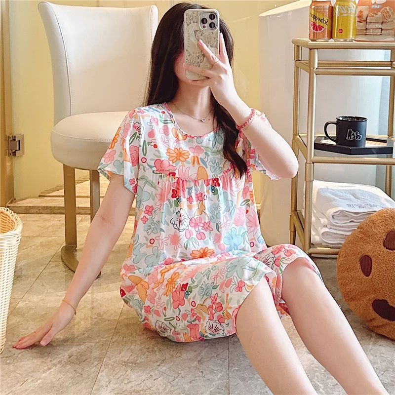 Женские атласные пижамные комплекты с коротким рукавом и цветочным принтом