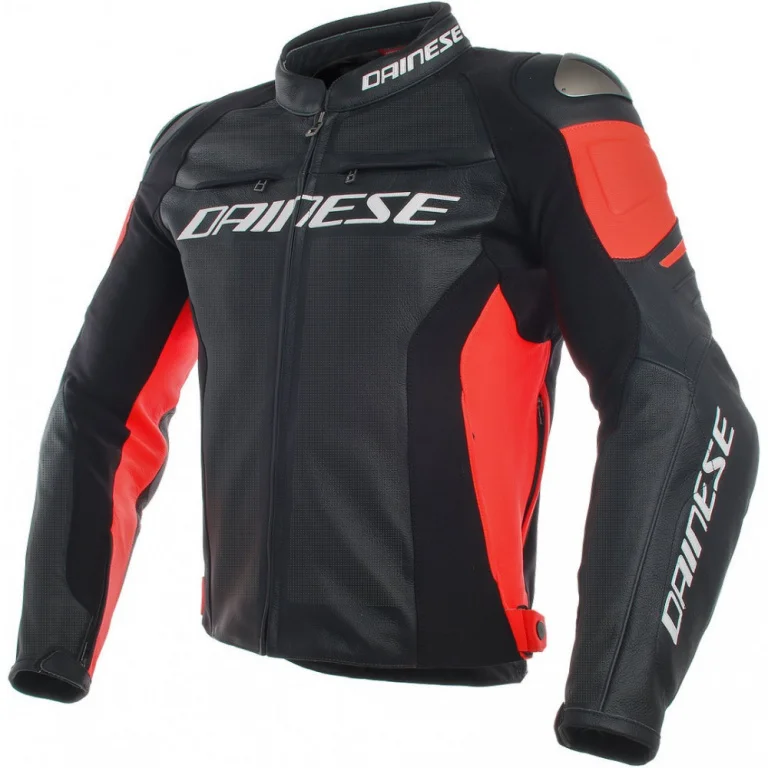 Куртка кожаная Dainese Racing 3 Perforated Black/Black/Fluo-Red 58 | Автомобили и мотоциклы