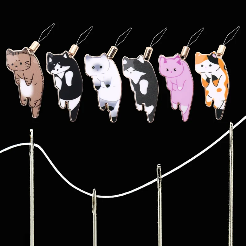 

Нарезные иглы в форме мультяшного кота, инструмент для вставки стежков для швейной машины, «сделай сам», для квилтинга, вязания, рукоделия, а...