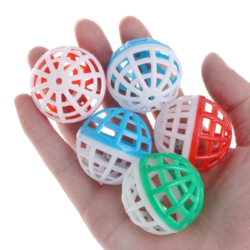 5 шт. разноцветные мячи с колокольчиками для собак и кошек |