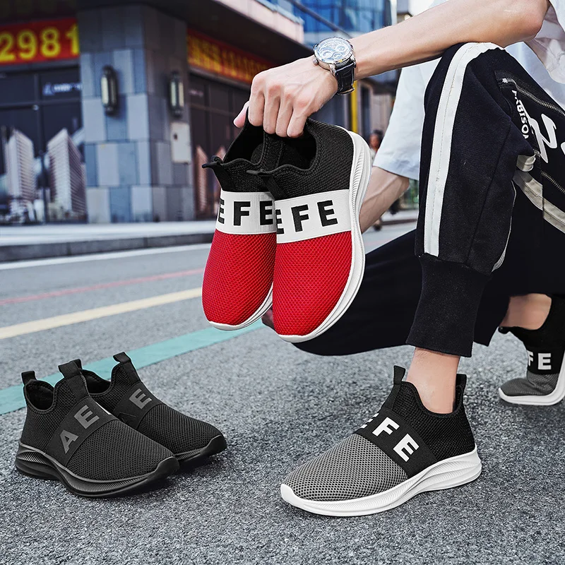 

Men's Premium Slip-on Sneakers Lightweight Casual Sneakers Comfortable and Breathable Running Tennis Shoes Zapatillas De Hombre