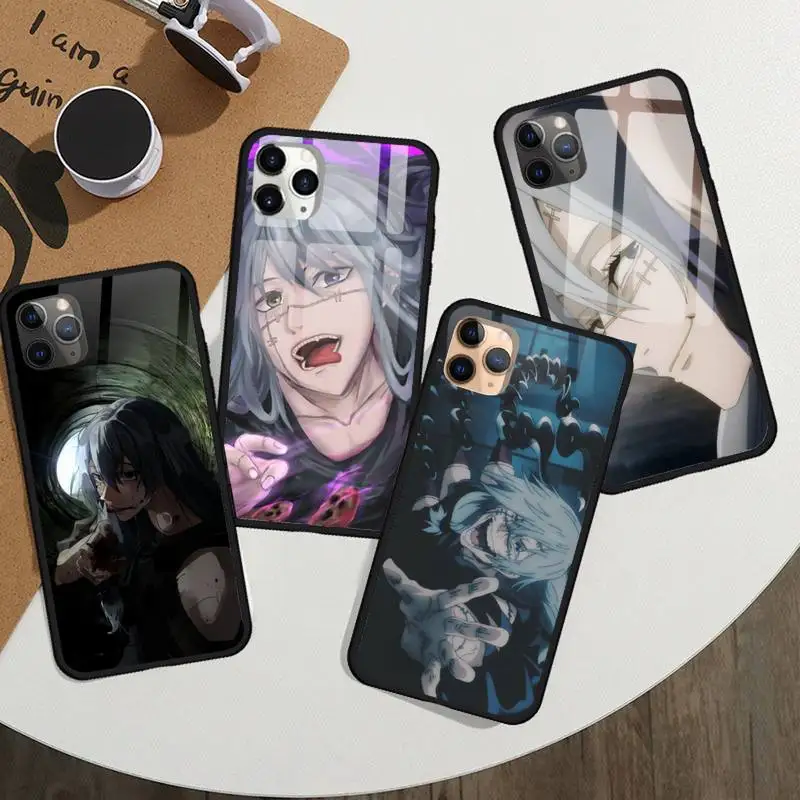 

Japan anime Jujutsu Kaisen Mahito Phone Case Tempered glass For iphone 11 12 13 PRO MAX mini 6 7 8 plus X XS XR
