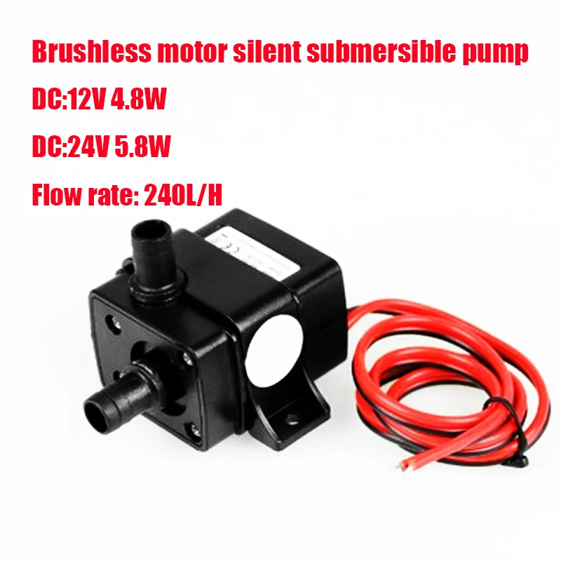 

DC 12V 4.8W 24V 5.8W 240L/H Water Pump Solar Brushless Motor Circulation Submersible Water Pumps Watering Pump Pool Ultra Quiet