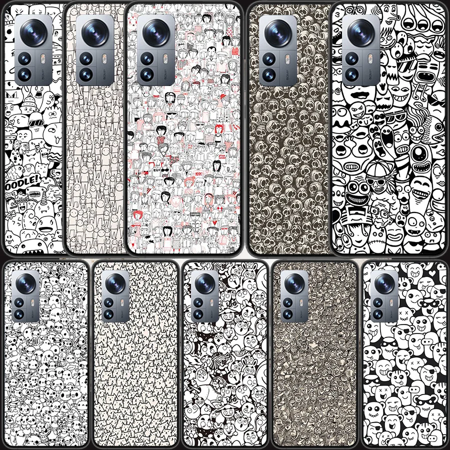 

Dense painted figures and patterns Phone Case For Xiaomi Mi 12 11T 10T 9T Pro 12X 11i 11 Ultra 10 Lite 5G 9 8 6X 5X Capa Coque