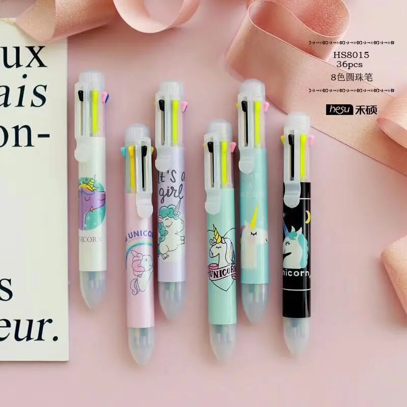 

Special Favorite Unicorn 8 Colors Chunky Ballpoint Pen School Office Supply Gift Stationery Papelaria Escolar