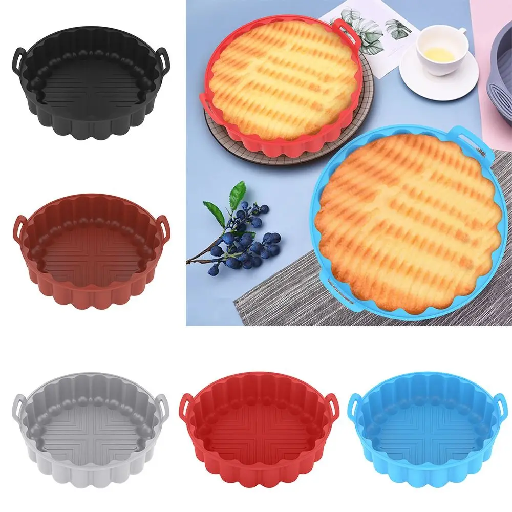 

Pot Tray Pizza Plate Cooking AirFryer Accessories Round Silicone Pot Baking Basket For Air Fryer Replacement Liners