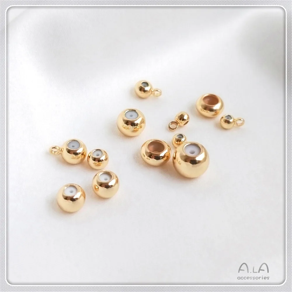 

14K gold with hanging silicon plugs adjustment beads chain positioning beads abacus spacer beads diy jewelry accessories