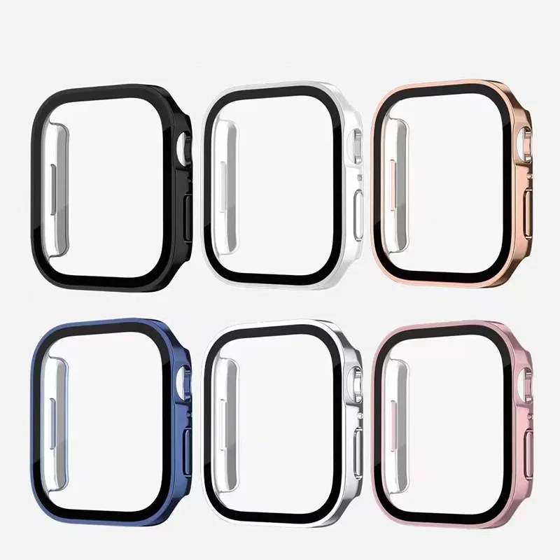 Фото Гальваническое водонепроницаемое фотостекло для Apple Watch 7 8 45 мм 41 мм 44 мм 40 мм, Защитное стекло для экрана, бампер для iWatch 4 5 6 SE 7 8 9 №2