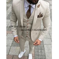 mens 3 piece suit dinner tuxedo wedding blazer regular fit costume homme jackets vest trousers