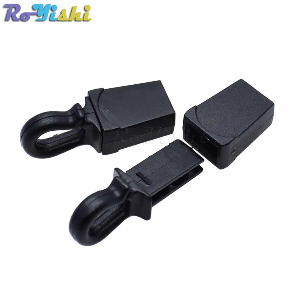 10 шт./упак. зажим на молнии пряжка застежка-молния шнур концы веревки замок черный