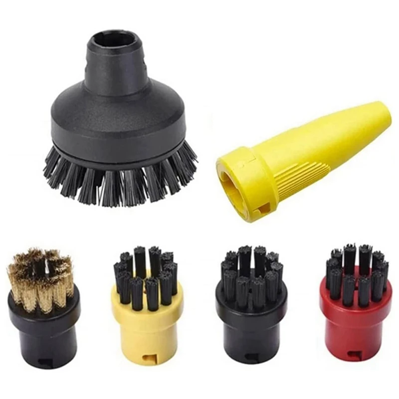 

6 Pieces Round Brush Nozzle Kit For Karcher SC1 SC2 SC3 SC4 Steam Cleaner Parts