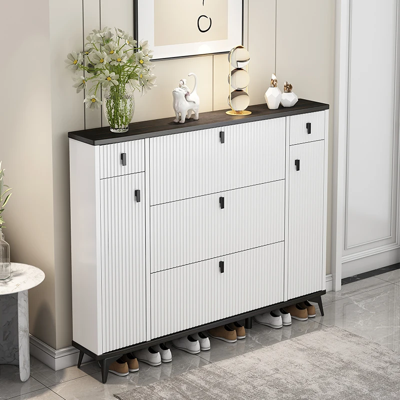 

Home Slim Tipping Shoe Cabinet Entrance Large-capacity Bench Storage Shelf Minimalist Shoe Rack Organizer Home Furniture HY50SR