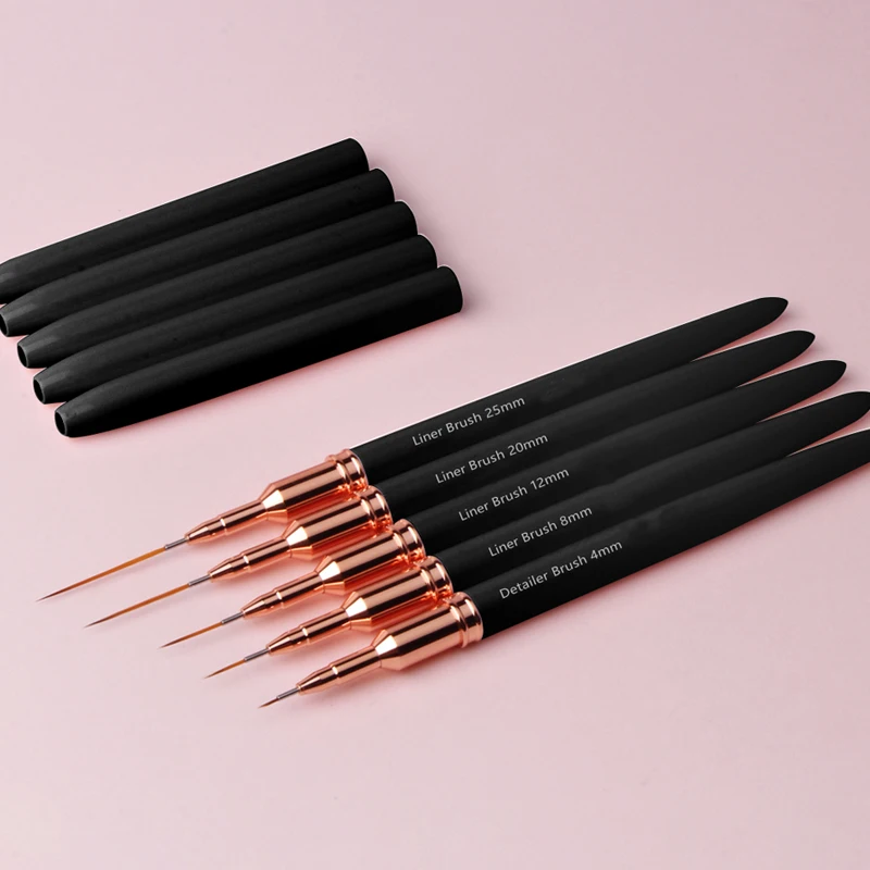 Professional Acrylic Nail Art Liner Striping Brush Ultra-thin Line Detail Drawing Painting Brushes Manicure Pen Tools