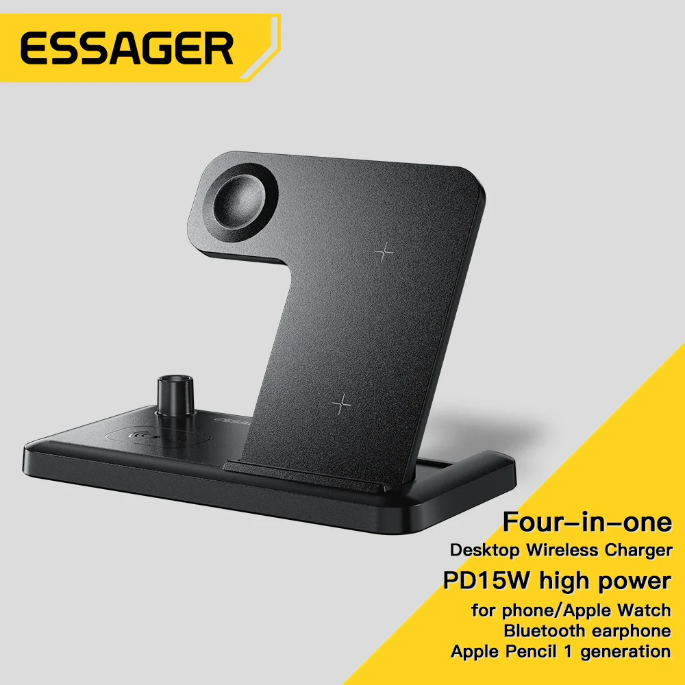 

Essager 4 in 1 15W Magnetic Wireless Chargers Stand For iPhone 14 Charger Dock Station for Apple Airpods Pencil Wireless Charger