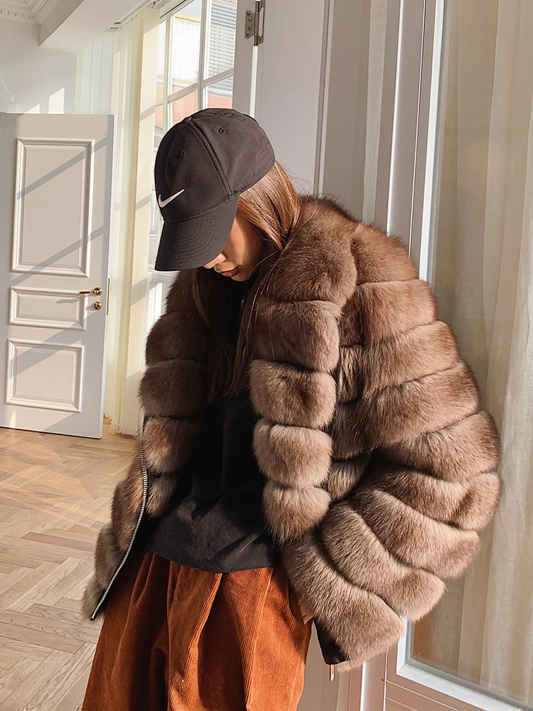 Fangtai 2023 New Natural Real Fox Fur Coat Women Free Shipping on Short Whole Leather Winter Warm Luxury Special Offer Jacket