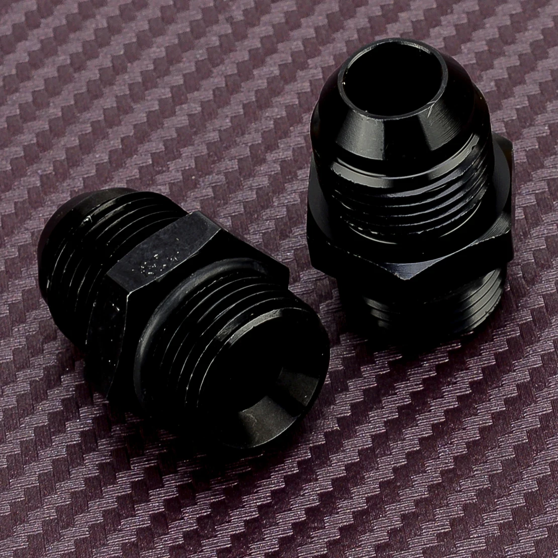 

Universal Aluminum Alloy 2Pcs ORB-8 O-Ring Boss 8AN to AN8 Male Adapter Fitting for Fuel Pump Rail Black