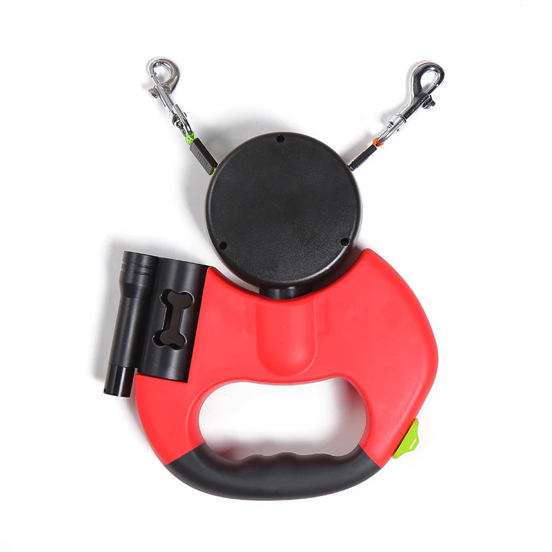 Двойной поводок для домашних животных автоматический выдвижной кошек собак