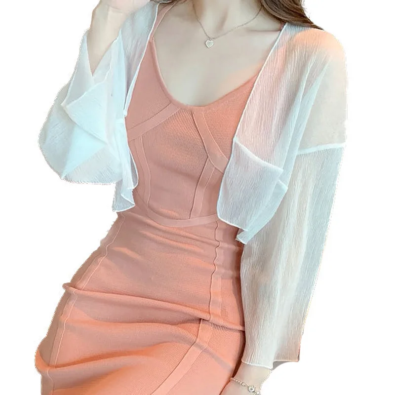 Повседневная короткая шифоновая шаль Zik Hekiy для отпуска в гавайском стиле белая