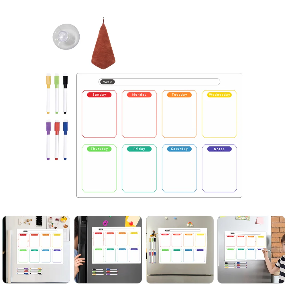 

Magnetic Board Dry Erase Door Planner Whiteboard Fridge Weekly Calendar Message Menu