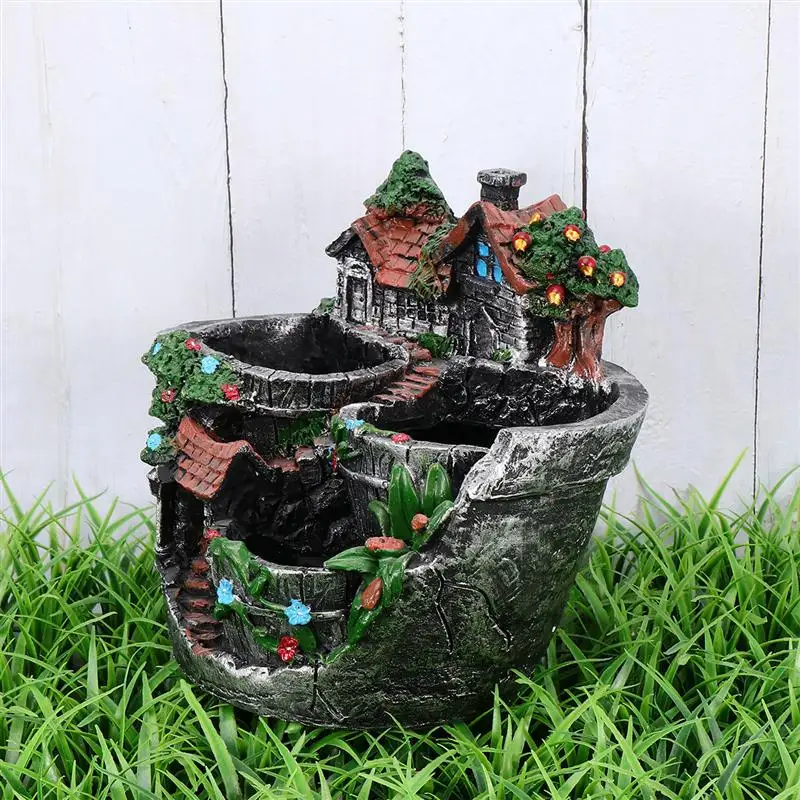 Домик из полимерной глины украшение держатель для суккулентов цветочный горшок