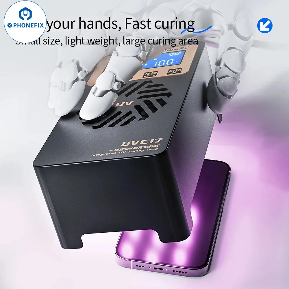 QianLi UVC17 Интегрированная УФ-лампа для отверждения с 22 светодиодными чипами 365/395 ПК