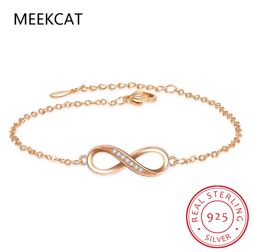 Браслеты Бесконечность из стерлингового серебра 925 пробы для женщин