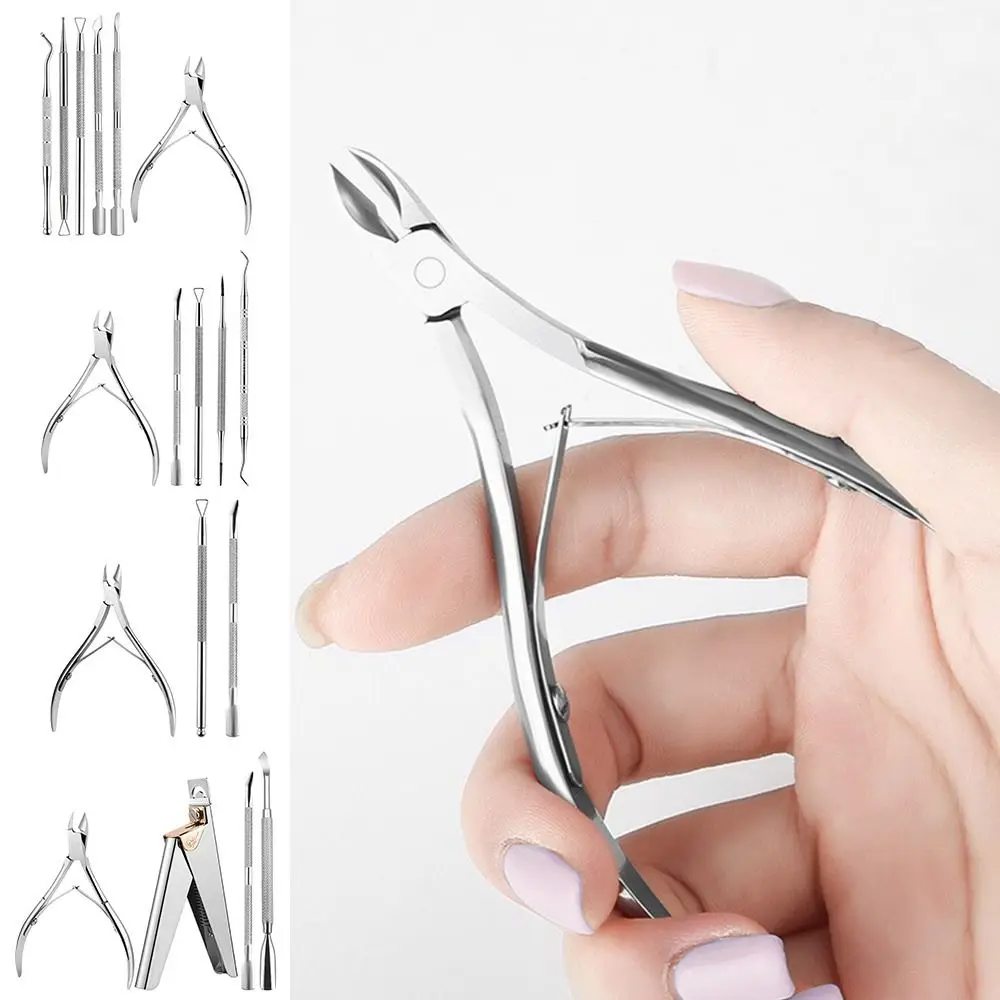 

Двухсторонний инструмент для педикюра из нержавеющей стали, триммер для кутикулы, средство для удаления омертвевшей кожи с ногтей