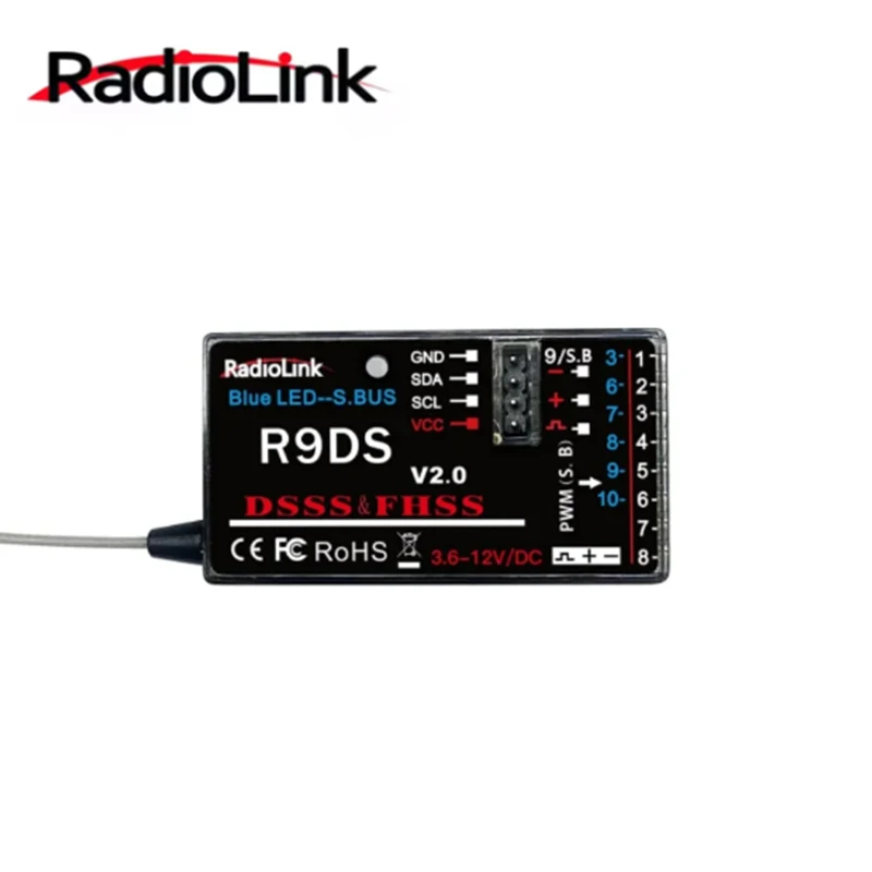 Radiolink R9DS 10CH 2 4 ГГц RC Приемник SBUS PWM Управление дальним радиусом действия для