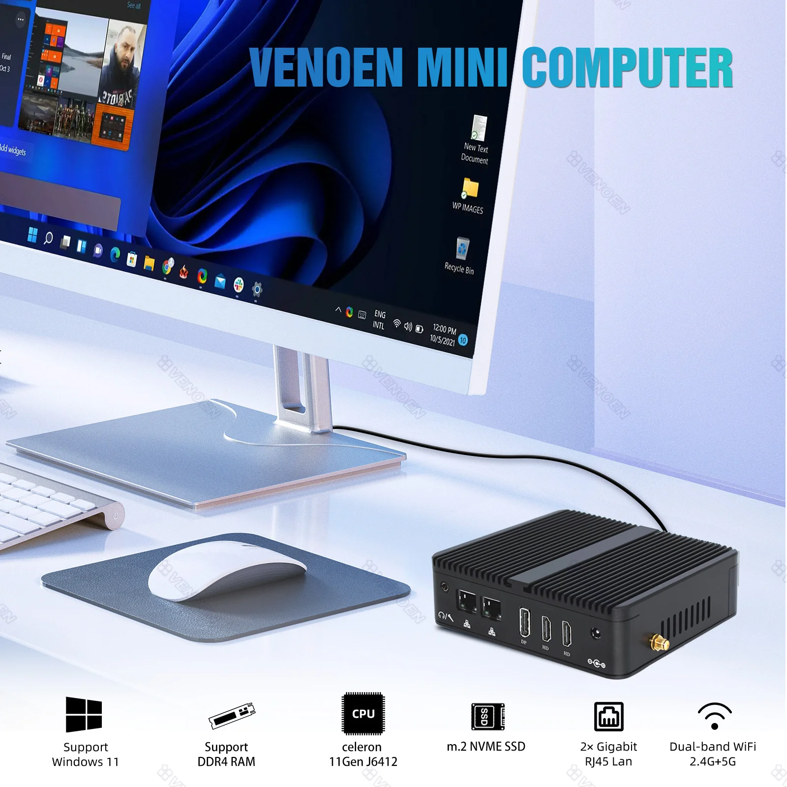 ITX Mini PC Intel 11th Gen Celeron J6412 Dual LAN HDMI DP DDR4 M.2 SSD Industrial Fanless Desktop Computer Windows 10 IOT Linux images - 6