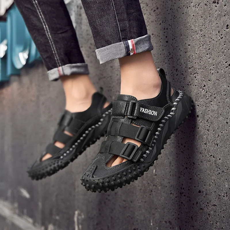 Summer Fashion Outdoor Casual Walking Shoes Men's Golf Comfort Slip-resistant Sports Shoes Classic Black Grey Men's Golf Shoes