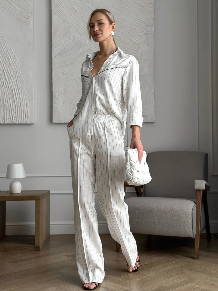 Женский пижамный комплект из рубашки с длинным рукавом и брюк S/M/L цвет в