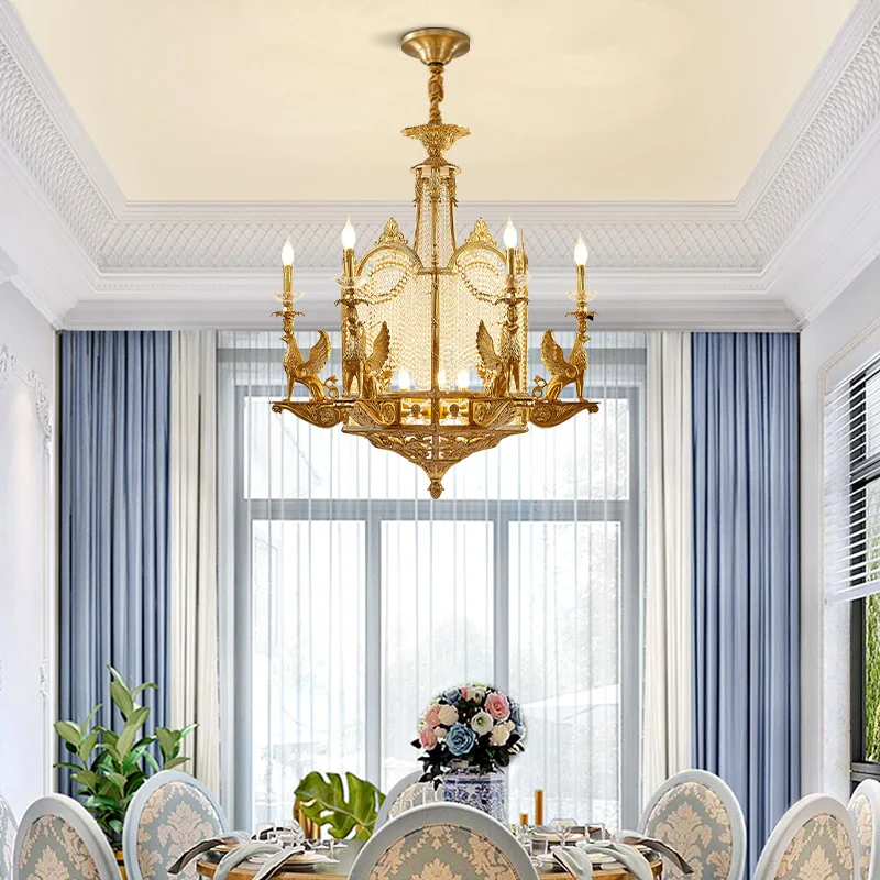 DINGFAN Европейский стиль новая мода медная люстра лампа для крыльца гостиной