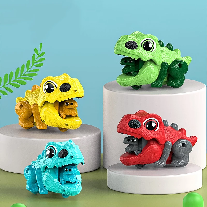 

Children's Big Eyes Dinosaur Inertia Press Vehicle Tyrannosaurus Rex Pull Back Car Animal Catapult Toy Cars Kids Boys Fun Gift