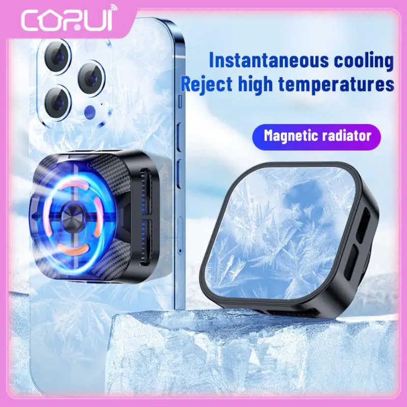 

Type-c Mobile Phone Cooler Stable Semiconductor For Gamers Magnetic Suction Cooling Fan Radiator For Phone 150mah Portable