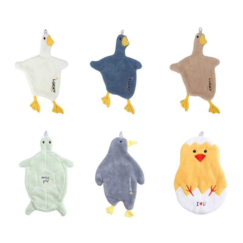 

Cartoon Animal Lovely Duck Wipe Towel Absorbent Hanging Wash Hands Towel Handkerchief Wipe Clean Cloth Dropshipping