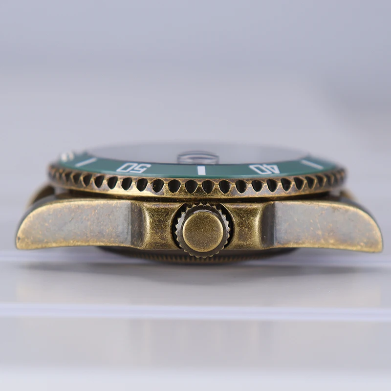 40 мм бронзовые мужские часы в стиле ретро искусственное сапфировое стекло для Seiko