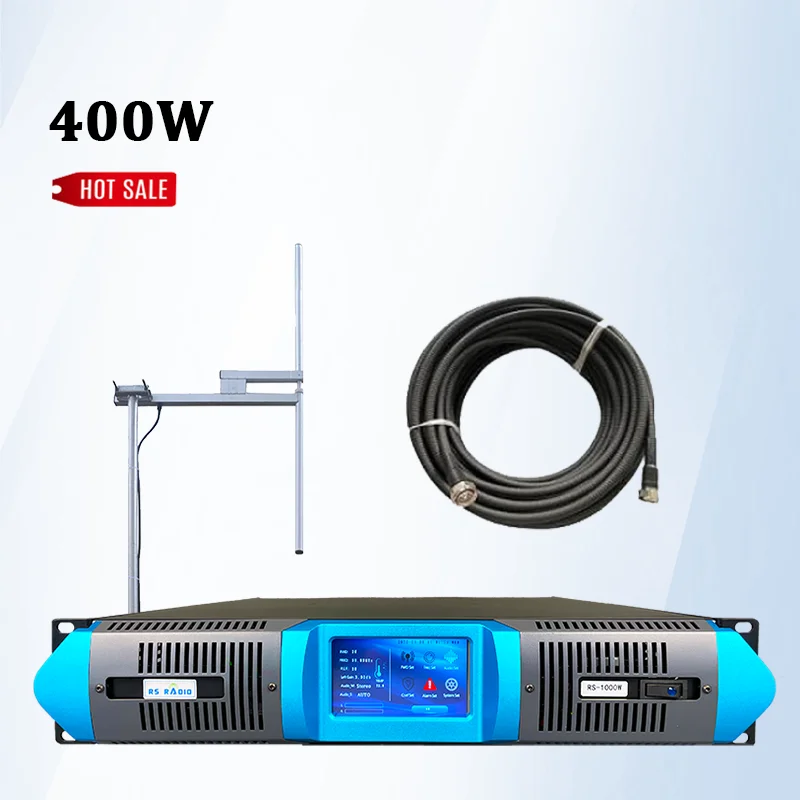 

CE, FCC Qualified 400w FM Transmitter + Antenna + Cable for School, Church, Radio stations