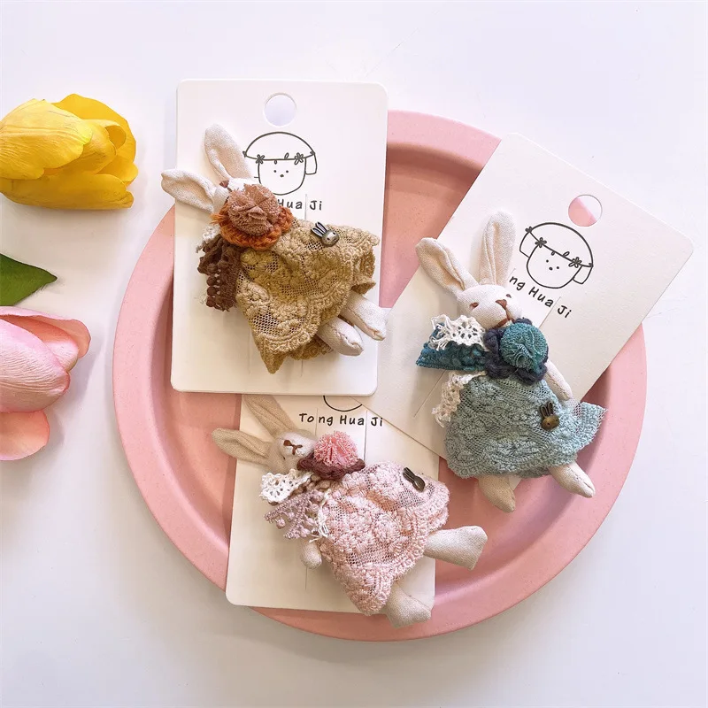 

Заколки для волос в форме кролика, аксессуары для волос для маленьких девочек, аксессуары для волос, детские заколки для волос, одежда для во...