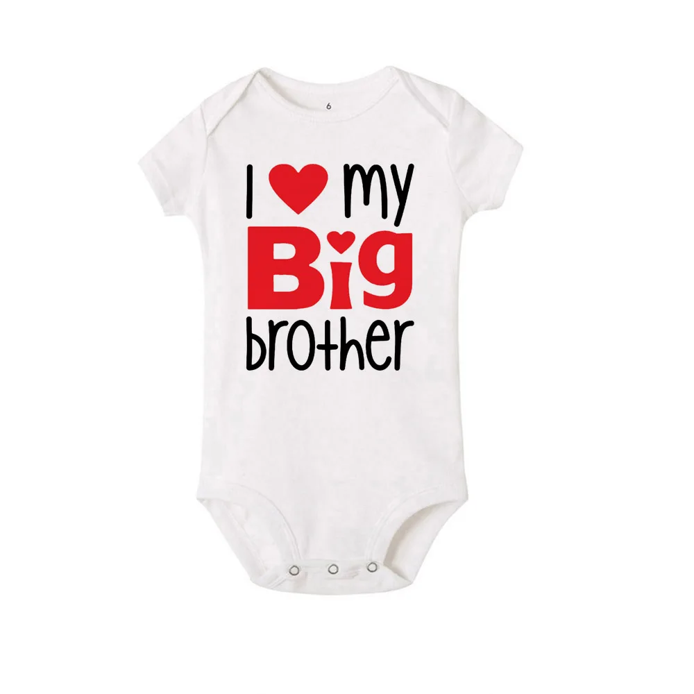 I Love My Big Brother Little Matching Shirts Boys Summer Tshirt Newborn Baby Bodysuit Twins Shower Gifts