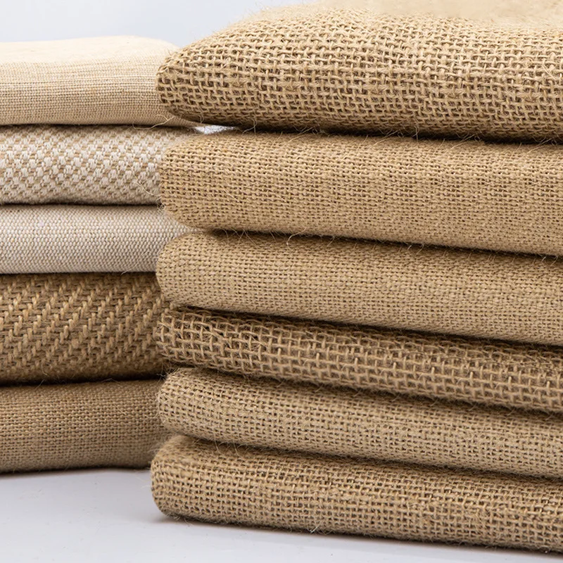 

Meetee 50/100X160cm Natural Burlap Cloth Mesh Linen Textile Fabric for Bag Placemats Tablecloth Background Decor DIY Accessories