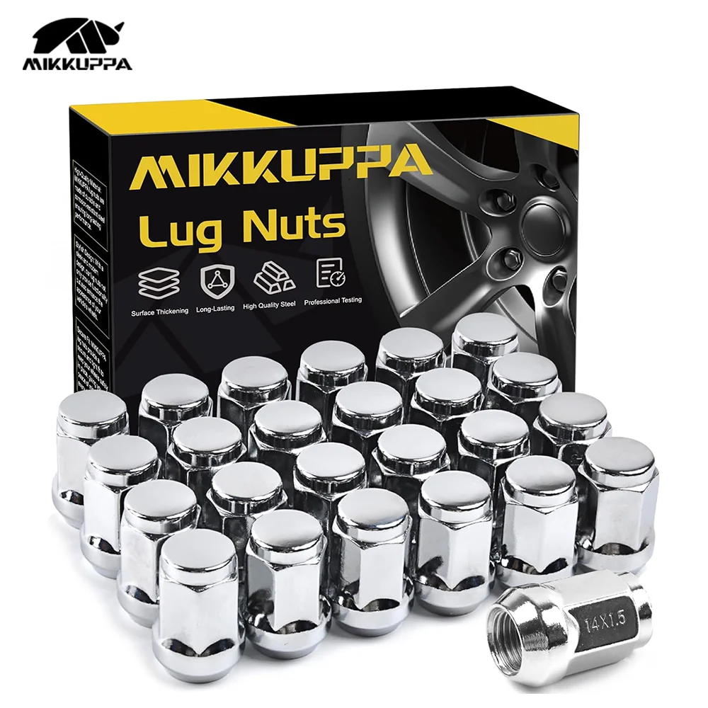

MIKKUPPA 24 шт. M14x1,5 гайки с проушинами, черные колесные гайки, комплект замены для Chevrolet Silverado 1500, GMC Sierra, Ford, SUV и пикапа