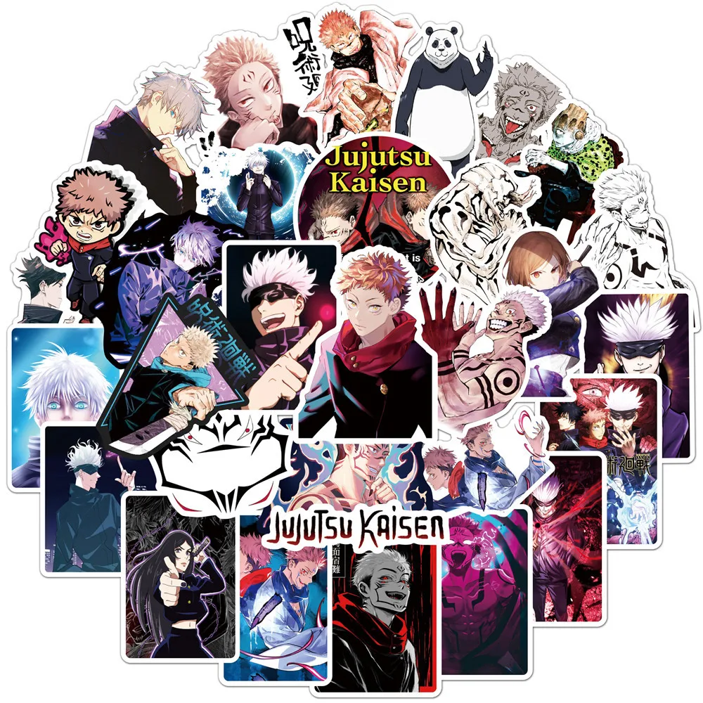 

50Pcs Cartoon Anime Jujutsu Kaisen Stickers Graffiti Kids Toy DIY Luggage Laptop Skateboard Motorcycle Bicycle Stickers