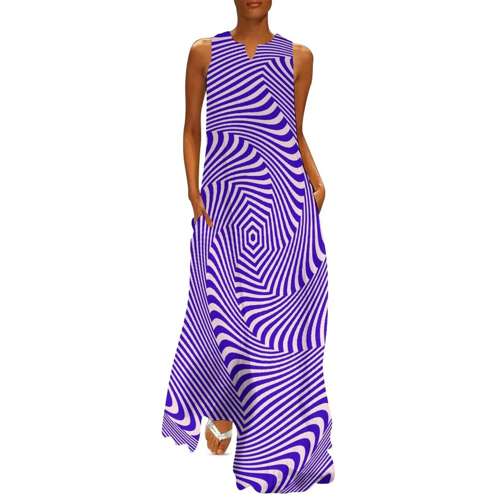 

Purple Curve Dress Spring Swirl Lines Print Streetwear Bohemia Long Dresses Female Party Maxi Dress Gift