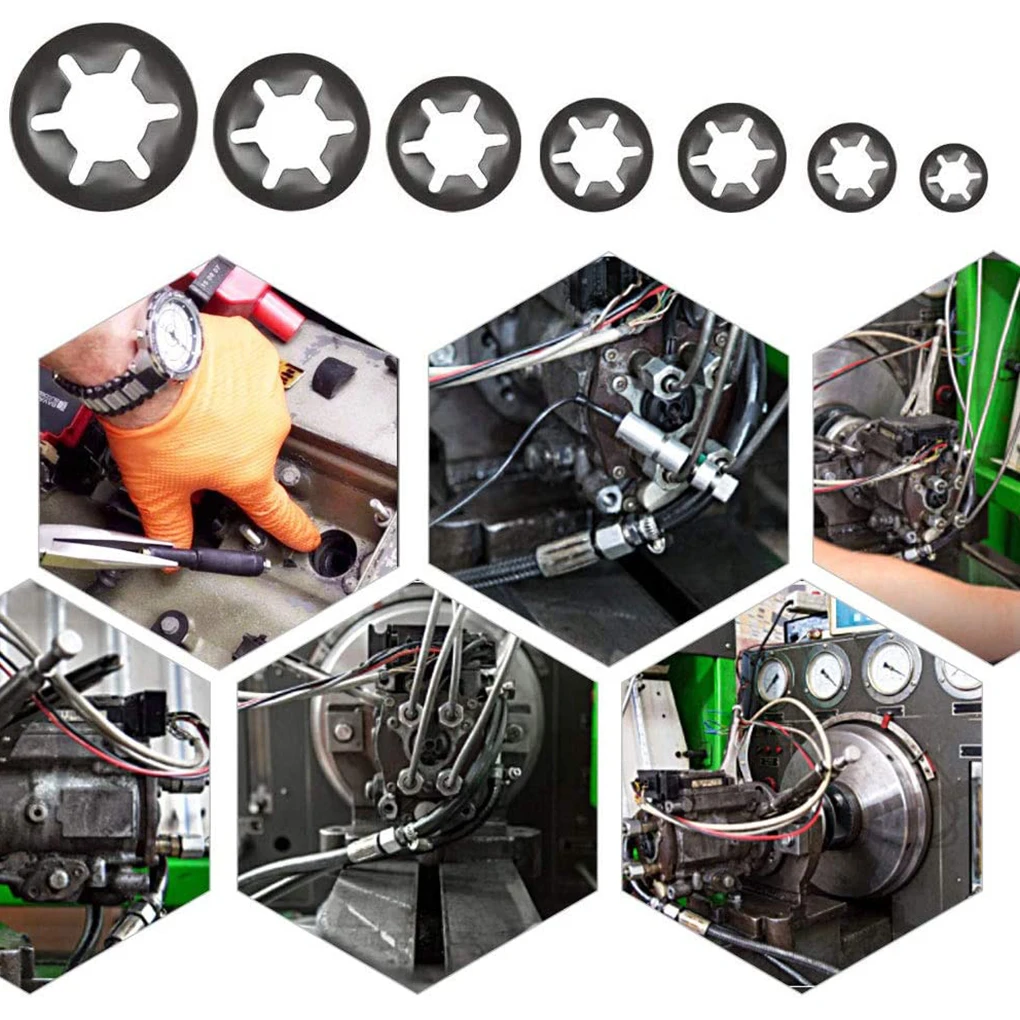 

260 Pieces Set Round Shaft Push-on Type Fastener Stationery Washer