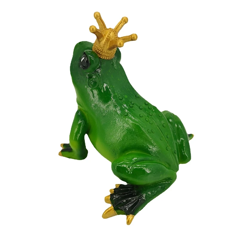

Frog Crown Prince Figurine Amazing Ornament Collectible Cute Statue Decorations Gifts For Women Lover Room Decor