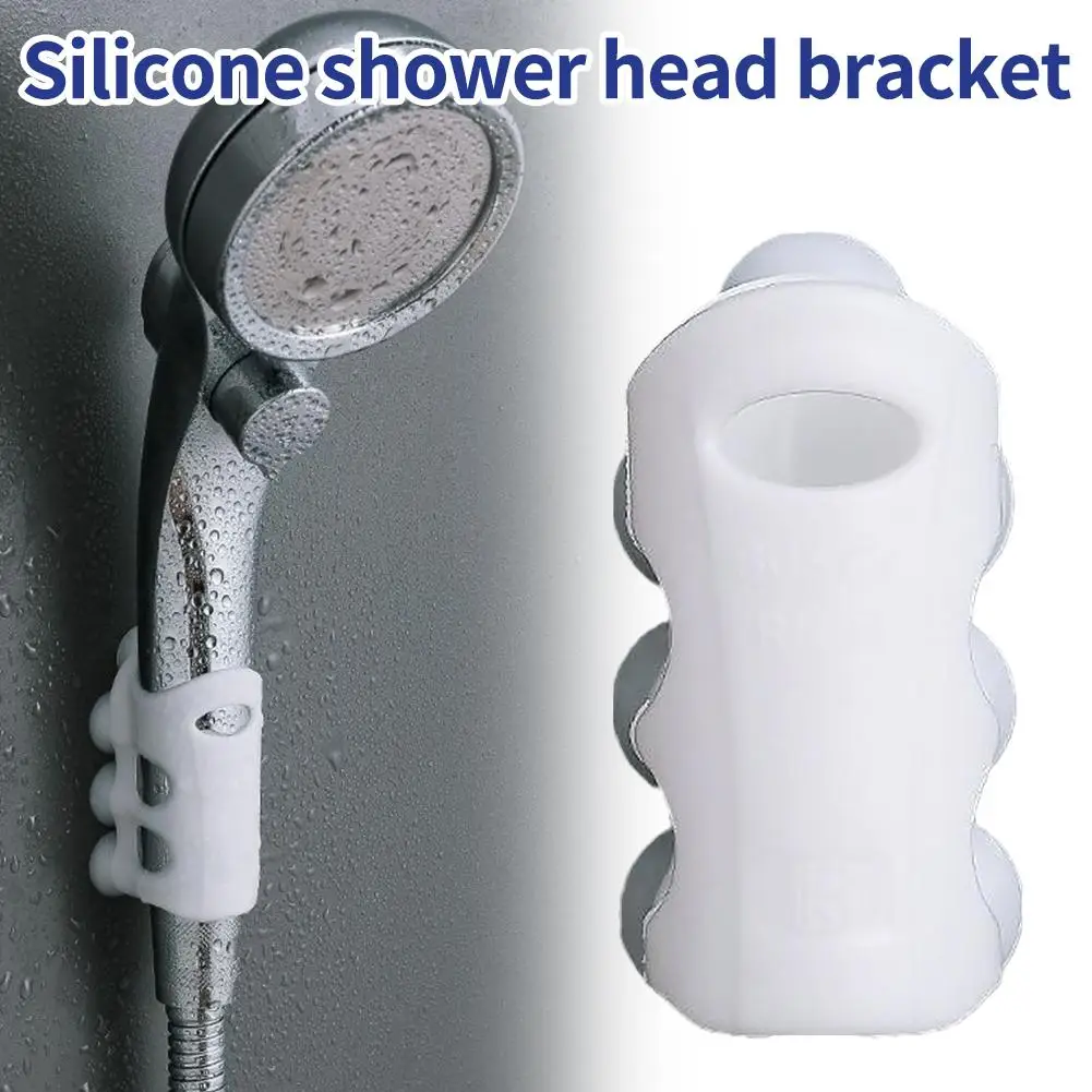 

New Silicone Shower Head Holder Wall Mount Shower Head Suction Storage Removable Shelf Cup Bathroom Rack Brackets Supplies N5O0