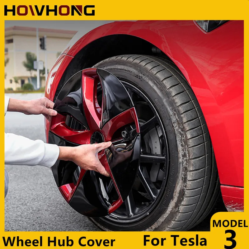 Wheel Hub Cover For Tesla Model 3 High Performance 18 Inch Tire Protection Trim Rinng Decorative Exterior Modified Accessories