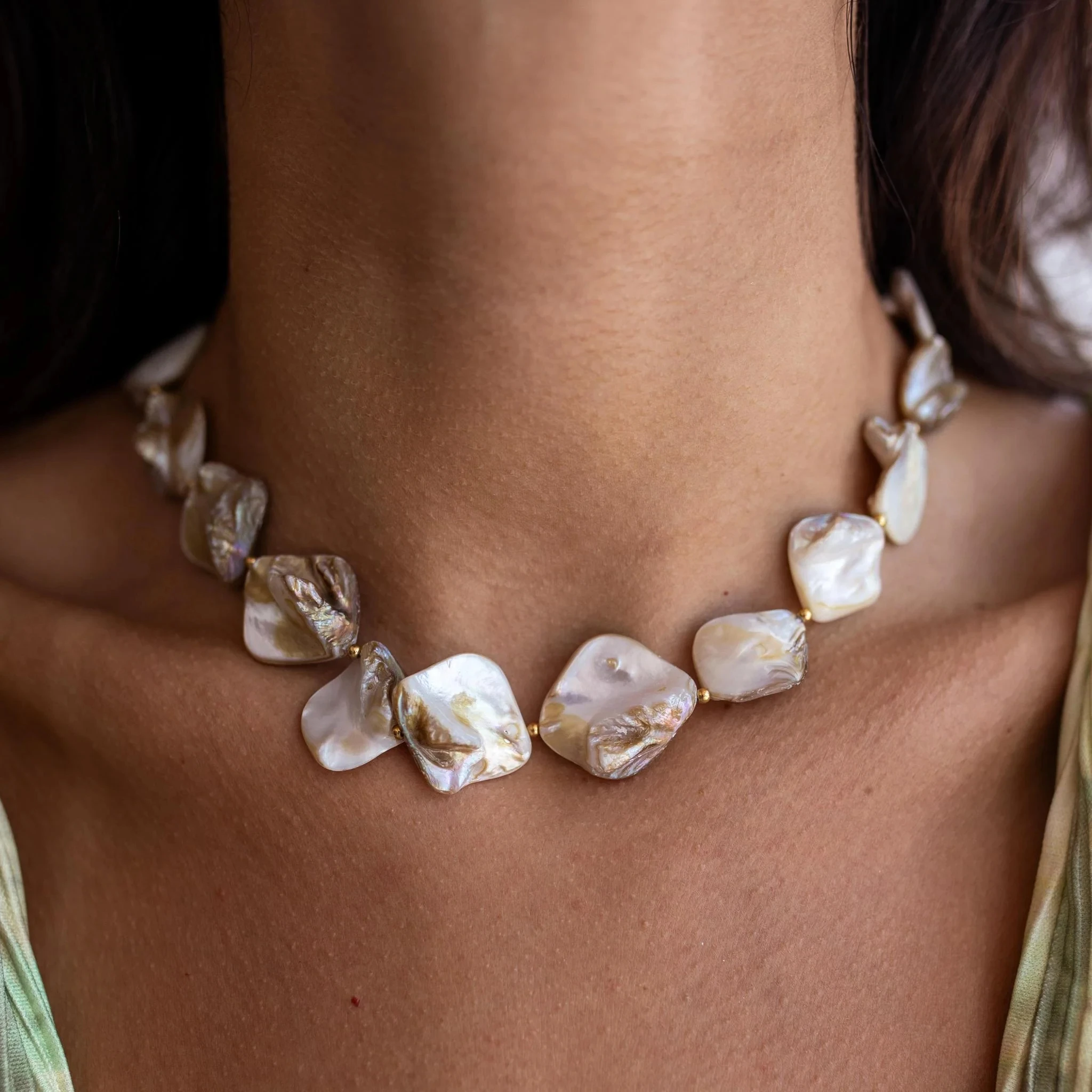 Женское ожерелье с ракушками винтажное Элегантное бусинами простое для